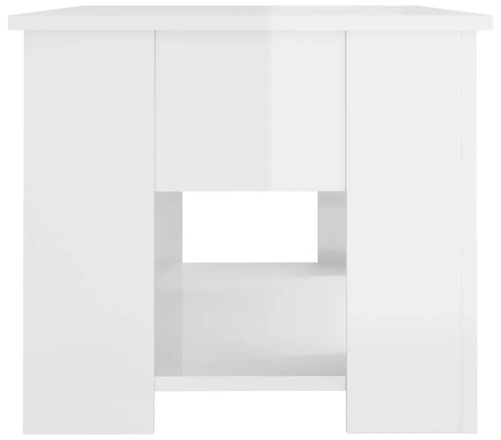 Mesa centro 79x49x41 cm madeira processada branco brilhante