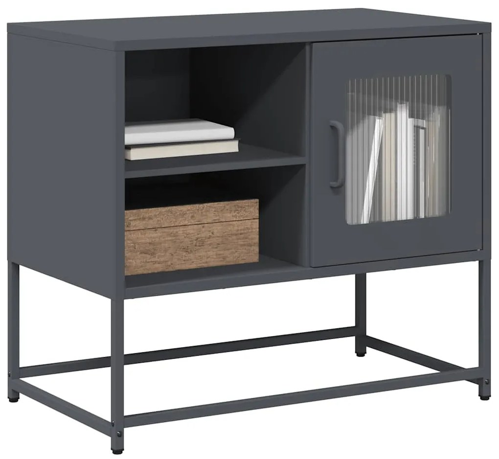 vidaXL Móvel de TV 68x39x60,5 cm aço antracite