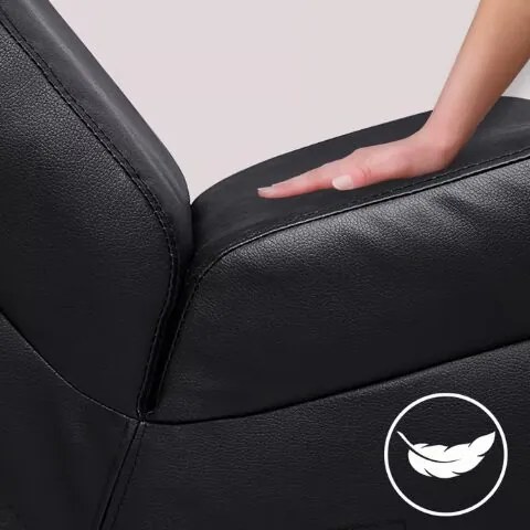 Poltrona London 186 x 55 x 89 cm em couro sintético preto
