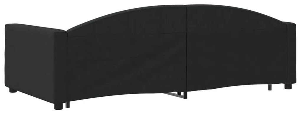 Sofá-cama com gavetão 100x200 cm tecido preto