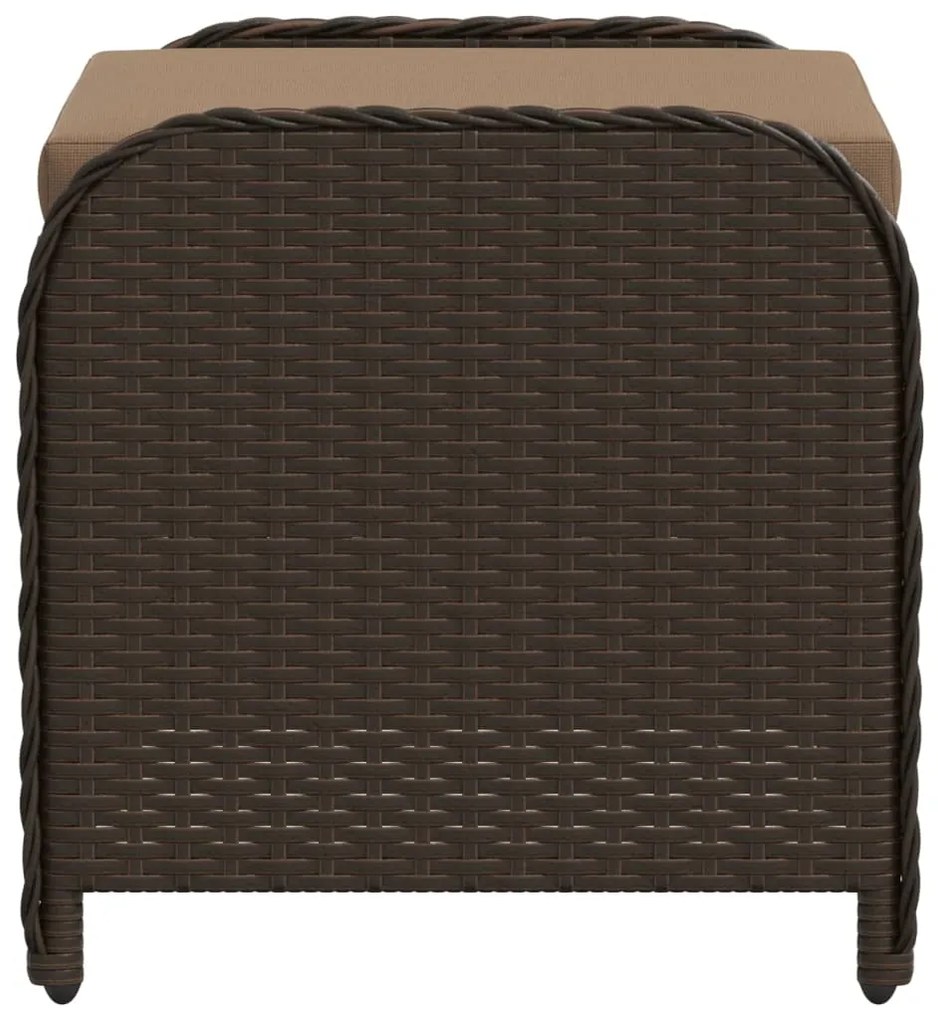 Banco de jardim com almofadão 58x46x46 cm vime PE castanho