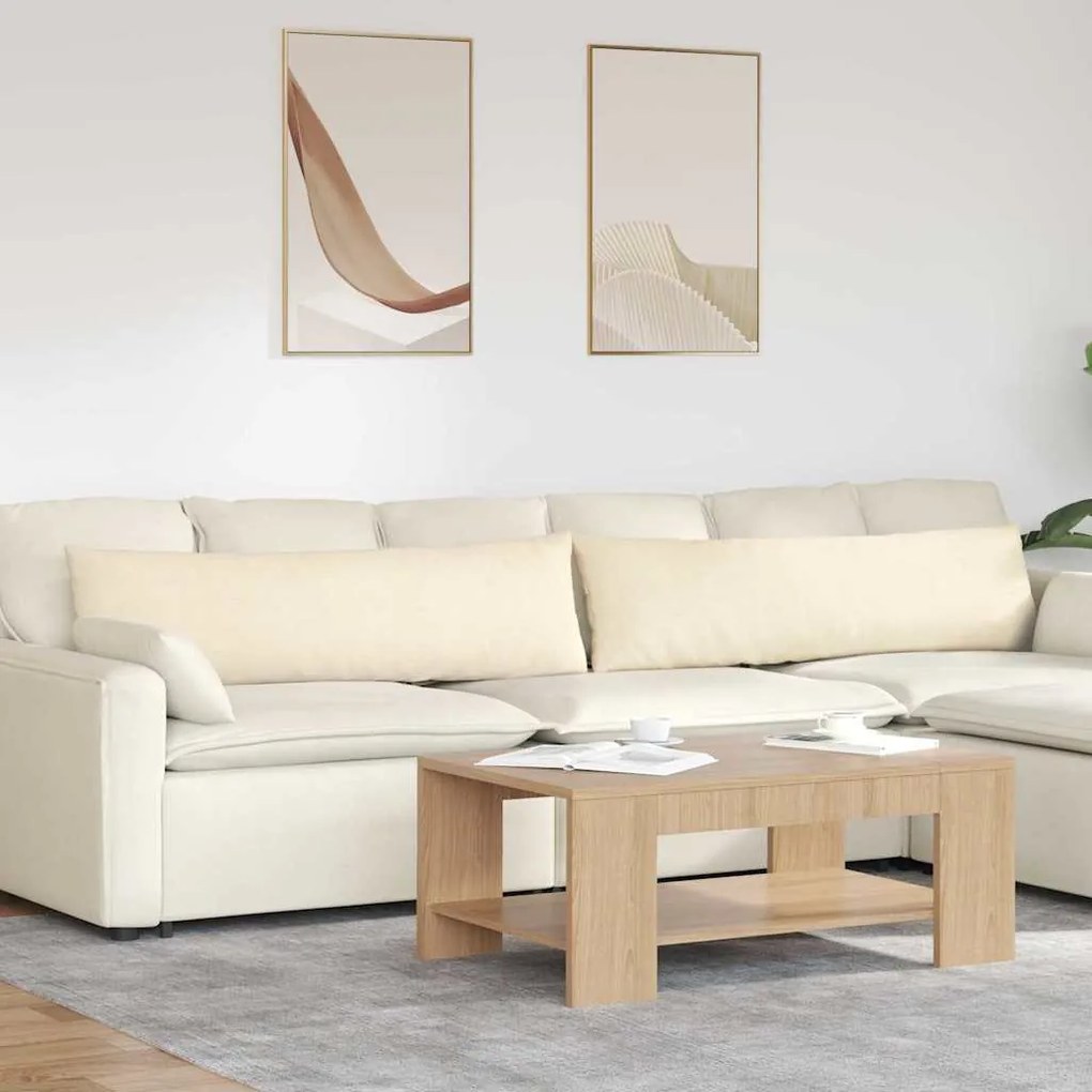 vidaXL Travesseiros de Sofá 2 pcs Creme 145 x 40 cm