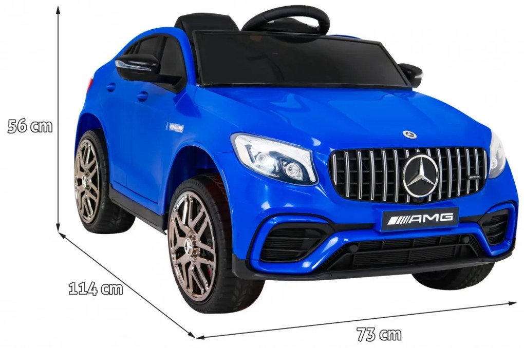 Carro elétrico para Crianças 12V 4x4 Mercedes Benz GLC63S Rodas de EVA, Assento de couro Azul