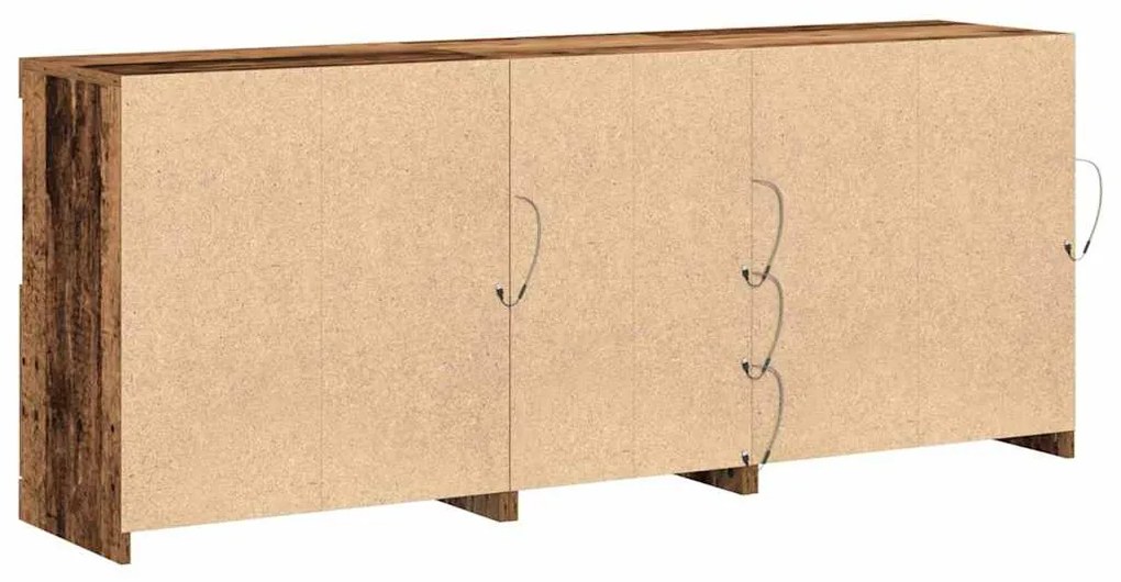 Aparador com Luzes LED Madeira Antiga 162x37x67 cm Madeira Engenharia