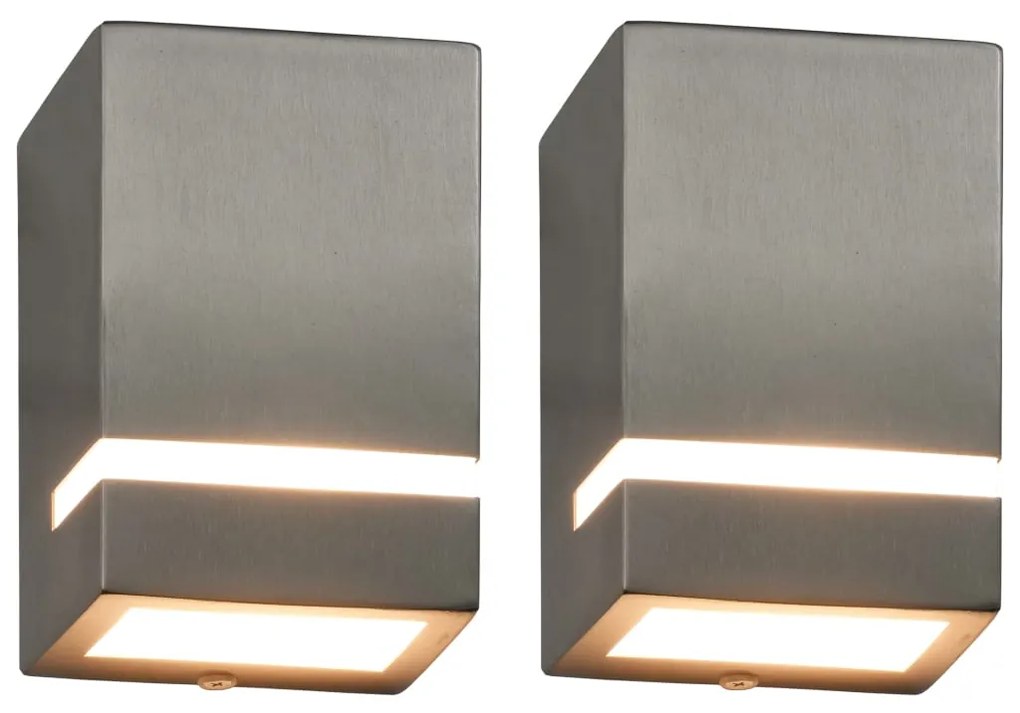 Candeeiros de parede exterior 2 pcs 35 W retangular prateado