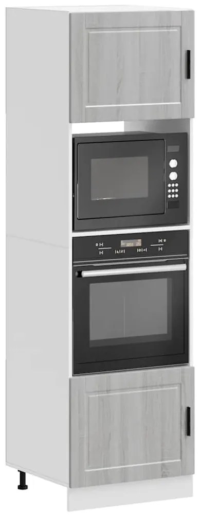 vidaXL Armários forno 2 pcs Porto derivados de madeira cinzento sonoma