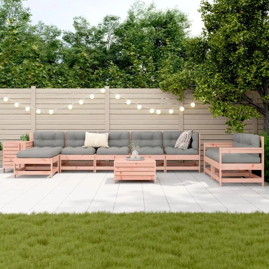 10 pcs conjunto sofás jardim madeira abeto-de-douglas