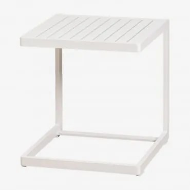 Mesa De Apoio Para Jardim Quadrada 40x40 Cm Em Alumínio Dulem Gardénia Branco - Sklum