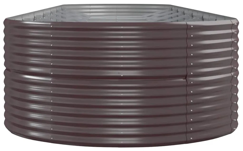 Canteiro elevado jardim 584x140x68 aço revestido a pó castanho