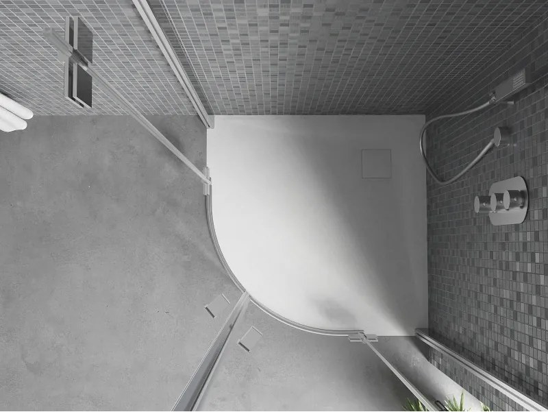 Mexen Bert base de duche semicircular SMC 80 x 80 cm, branco - 4KR108080
