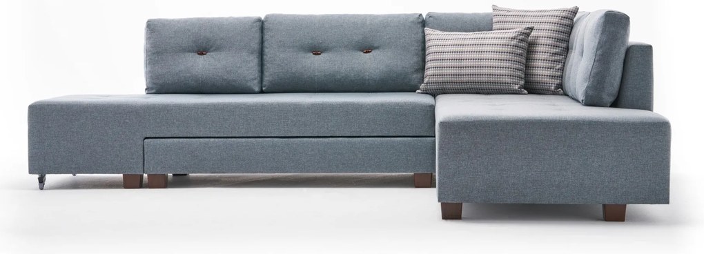 Sofá-Cama de Canto Manama – Azul Claro – 280 x 85 x 206 cm