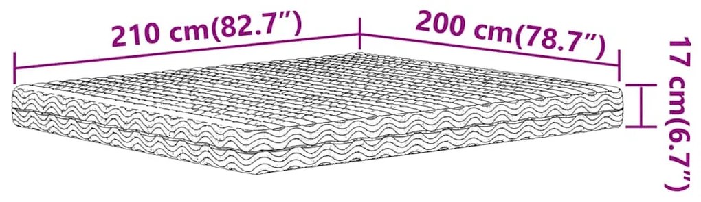 Colchão de espuma 200x210 cm dureza H2 H3 branco