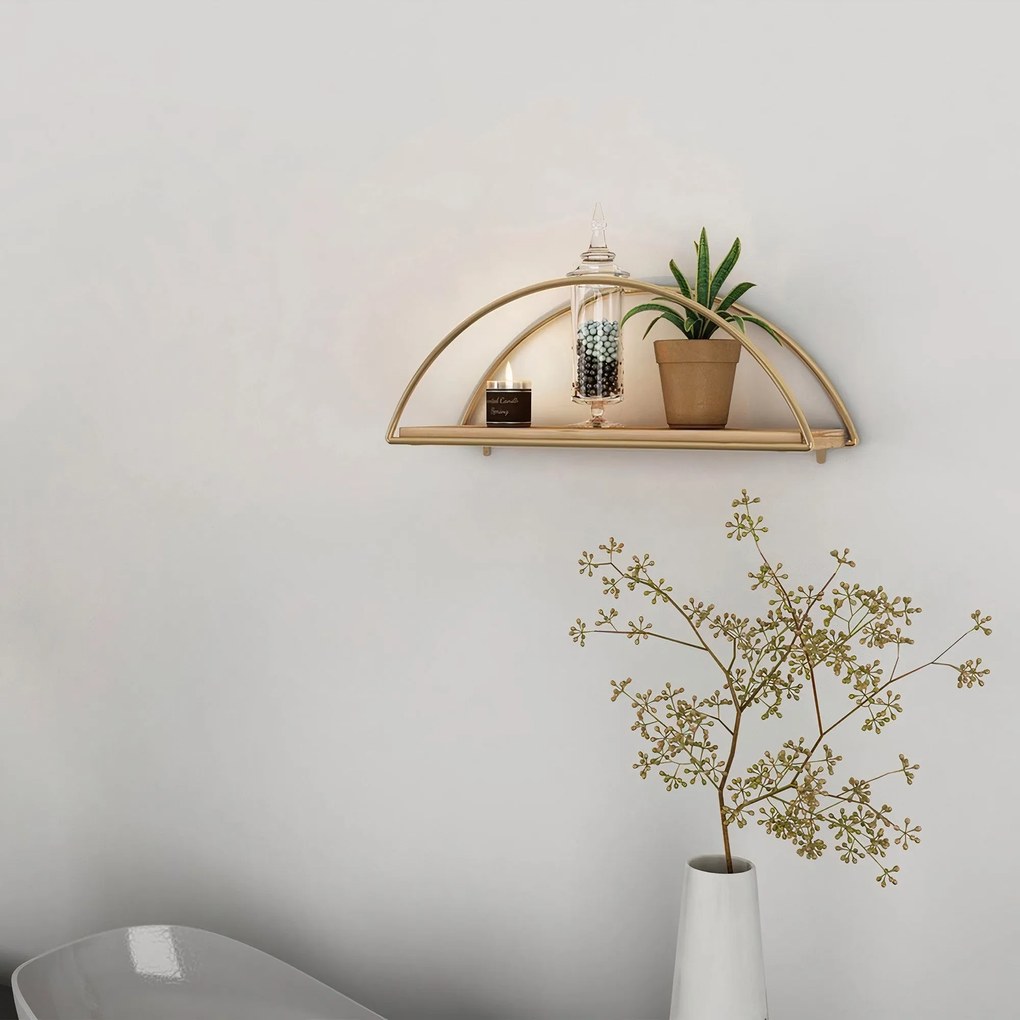 Prateleira Dekoratif Duvar Rafı 2 – Dourado Castanho – 41x17x16 cm | T