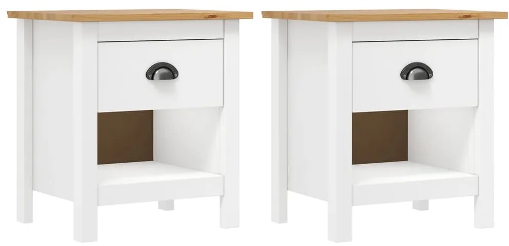Mesas cabeceira Hill 2 pcs 46x35x49,5cm pinho maciço