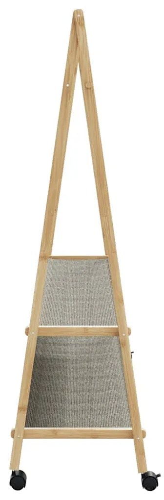 Cabide com prateleiras e rodas 132x45,5x155,5 cm bambu