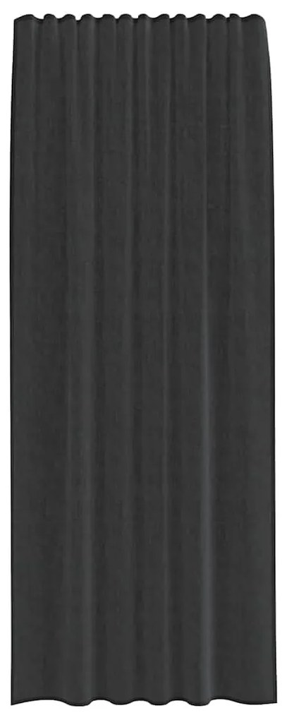 Cortinas de voile com bolsos para varão 2 pcs preto