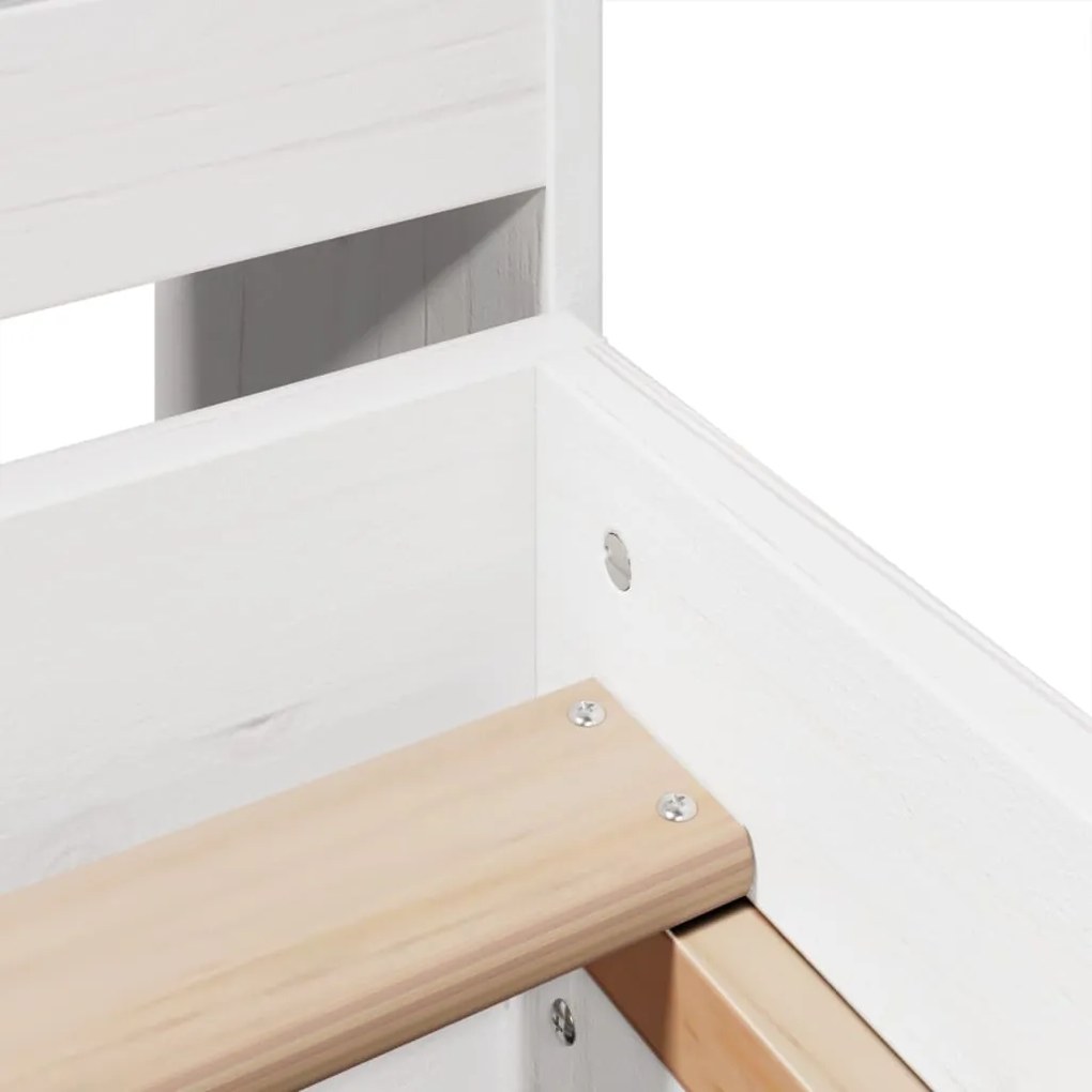 Cama sem colchão 150x200 cm madeira de pinho maciça branco