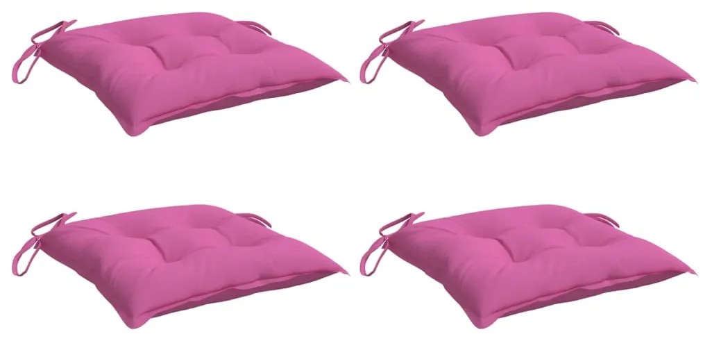 Almofadões para cadeira 4 pcs 40x40x7 cm tecido rosa