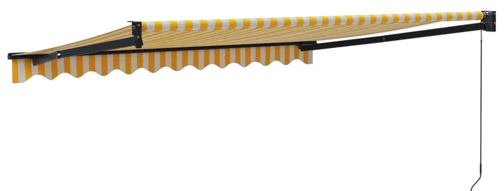 Toldo retrátil 3x2,5 m tecido e alumínio amarelo e branco