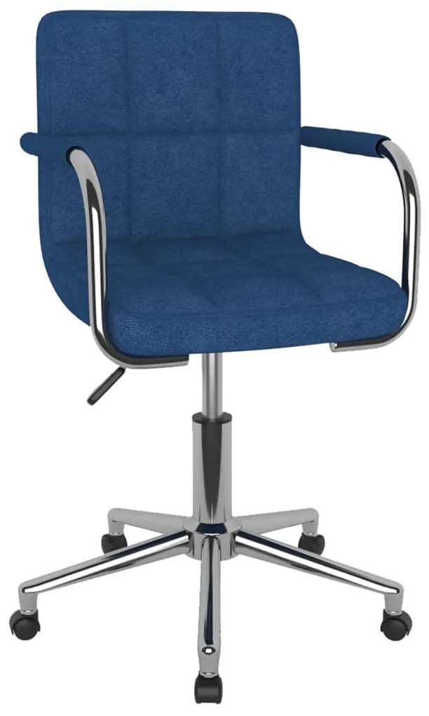 vidaXL Cadeira de jantar giratória tecido azul