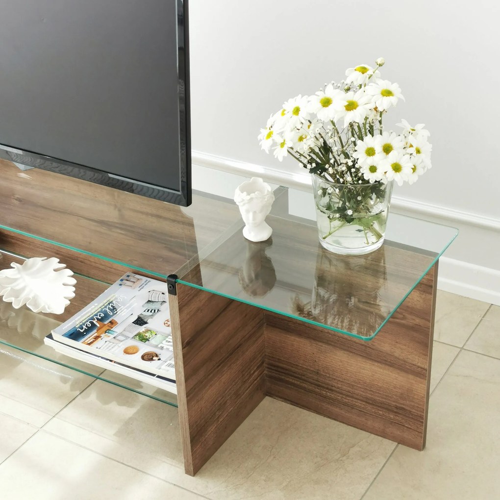 Móvel TV Escape – Nogueira – 158 cm x 40 cm x 35 cm
