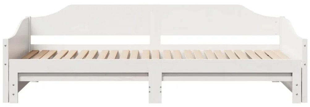 Sofá-cama com gavetão 90x190 cm madeira de pinho maciça branco