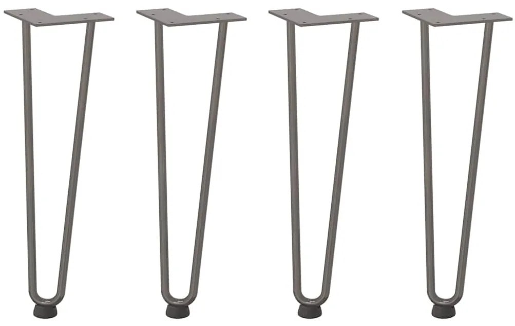 Pernas de grampo para mesa de centro 4 peças Aço natural 42 cm Aço mac