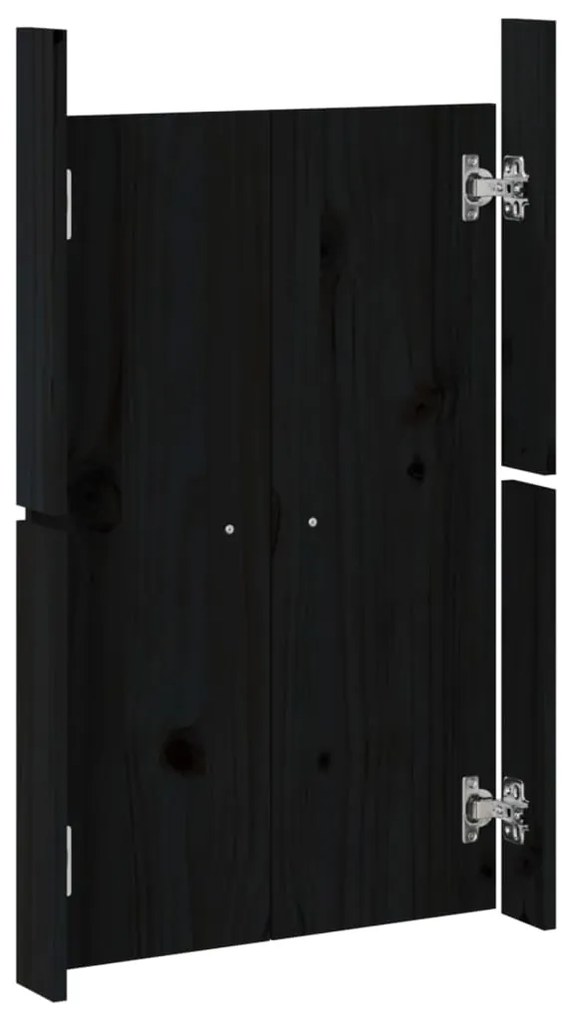 Portas de cozinha para exterior 50x9x82 cm pinho maciço preto