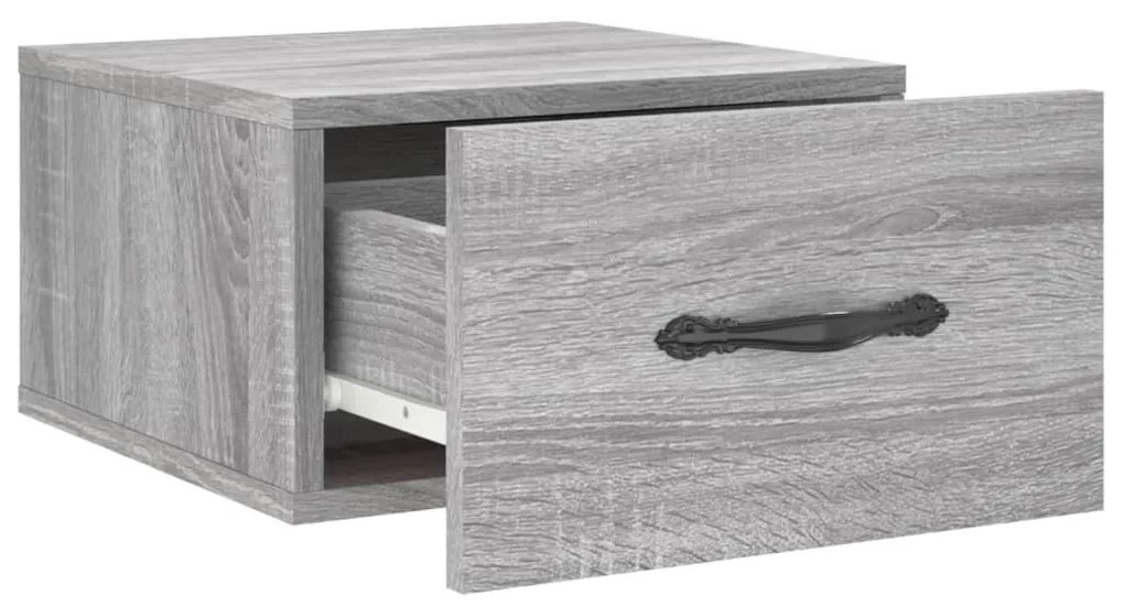 Mesas de cabeceira de parede 2 pcs 35x35x20 cm cinzento sonoma