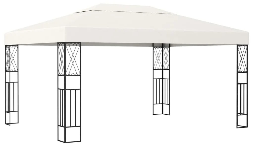 vidaXL Gazebo 3x4 m tecido creme