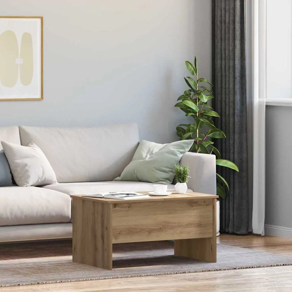 vidaXL Mesa de centro Carvalho Artesanal 102 x 50,5 x 46,5 cm