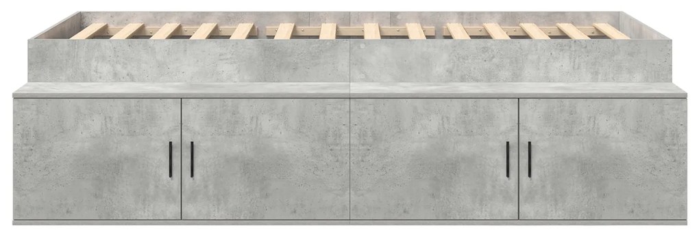 Estrutura de Cama de Armazenamento Cinza Concreto 75x190 cm