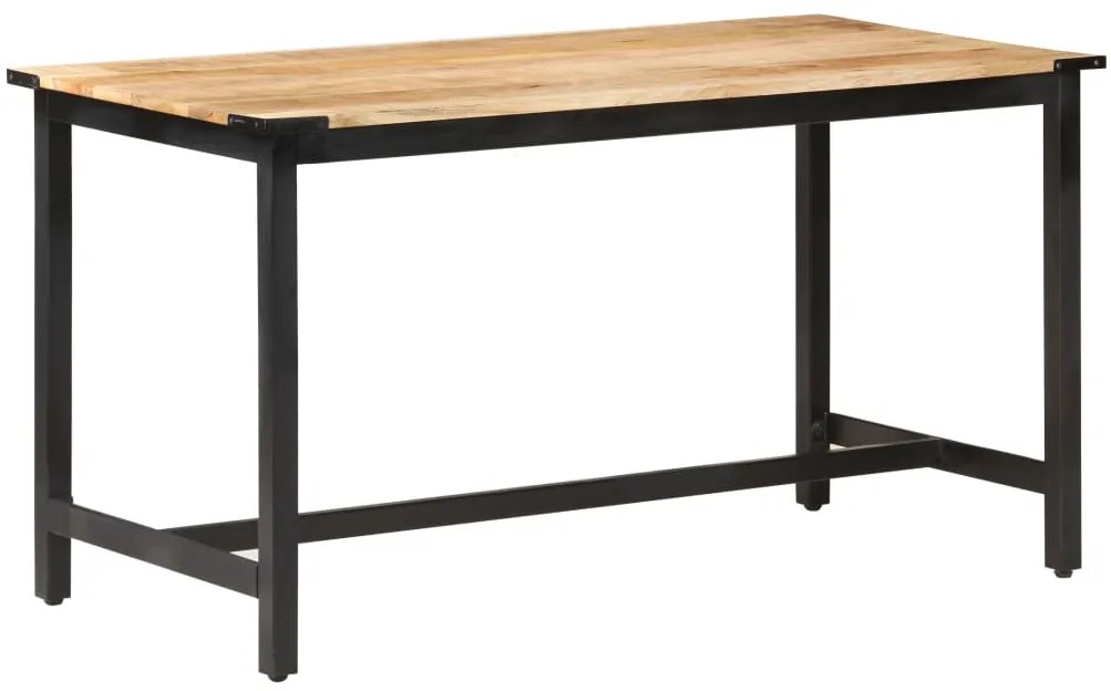Mesa de jantar 140x70x76 cm madeira de mangueira maciça áspera