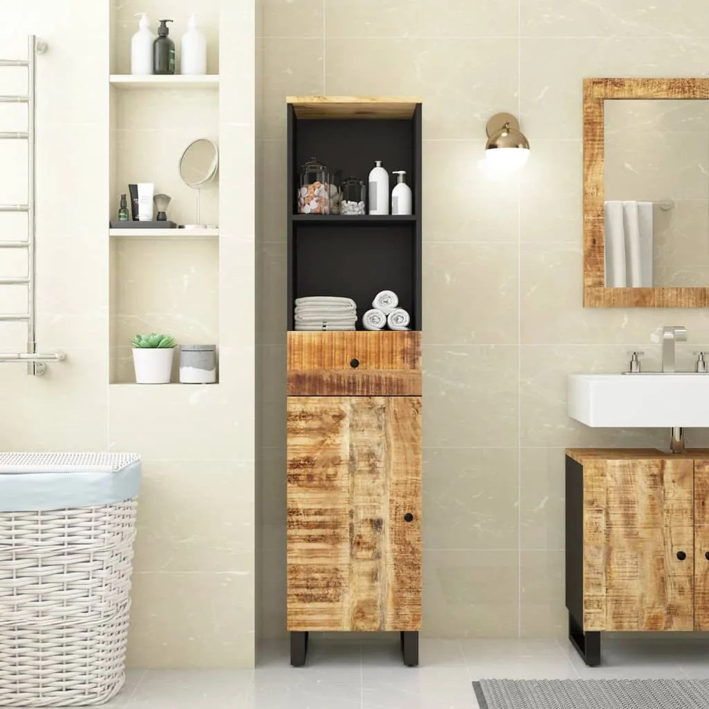 vidaXL Armário de casa de banho 38x33x160 cm mangueira maciça