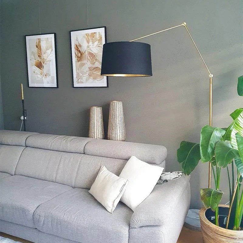 Candeeiro de pé moderno dourado ajustável - Editor