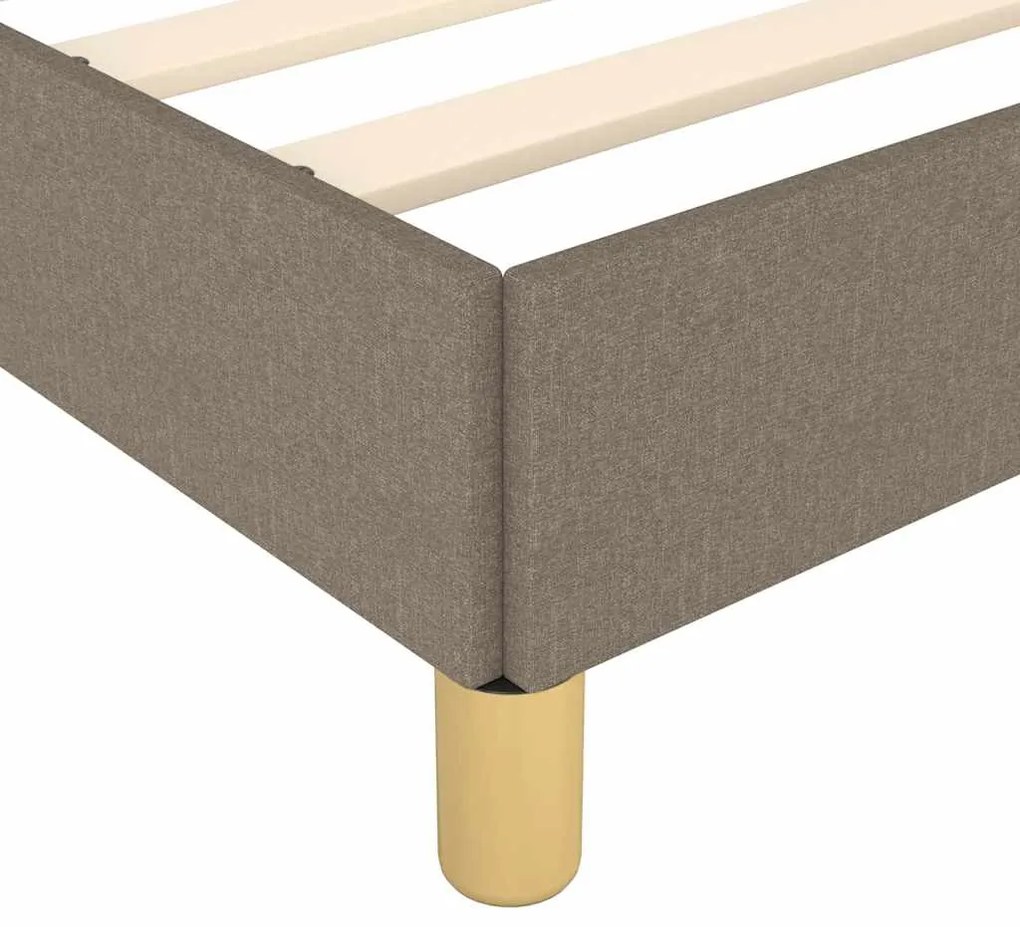 Cama sem colchão 200x200 cm tecido cinzento-acastanhado