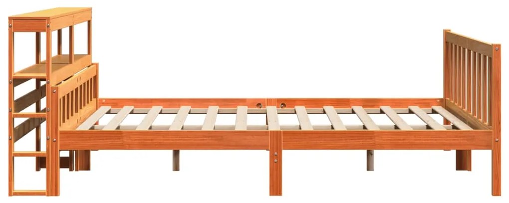Estrutura cama c/ cabeceira 180x200cm pinho maciço castanho-mel