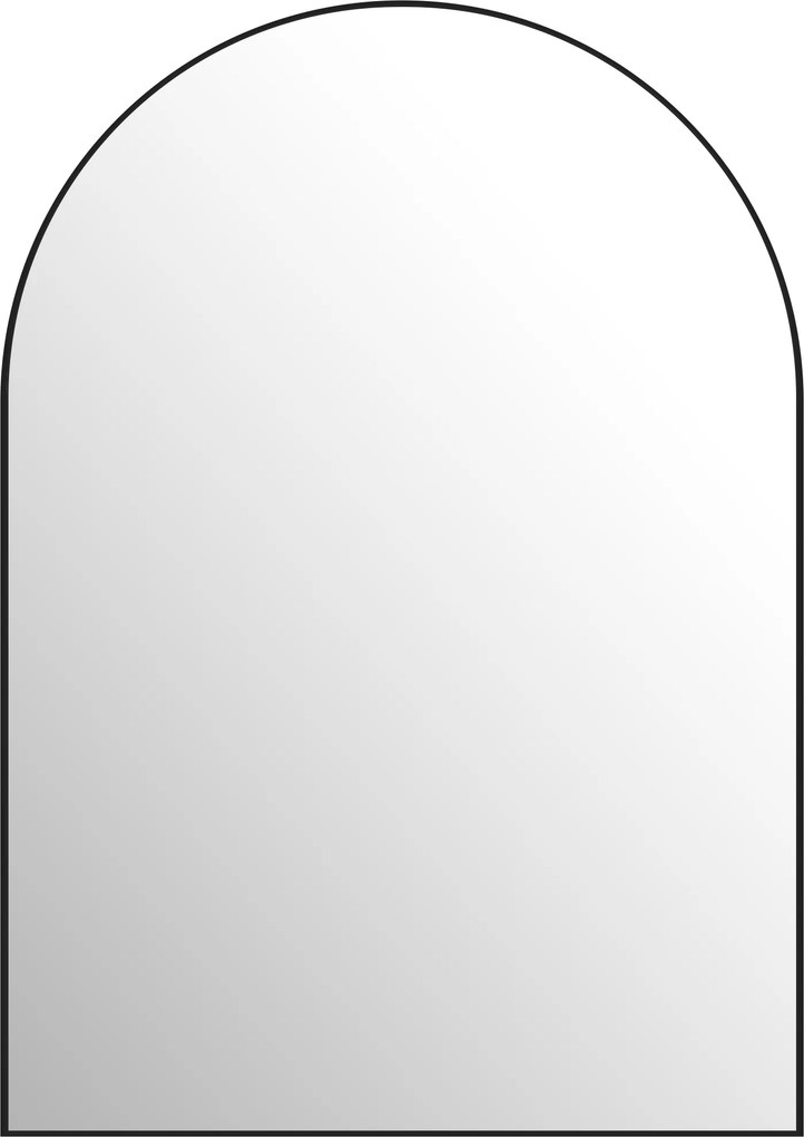 HOMCOM Espelho de banheiro curvo, 50 x 70 cm, espelho de banheiro com moldura de alumínio, espelho decorativo, cozinha, preto | Aosom Portugal