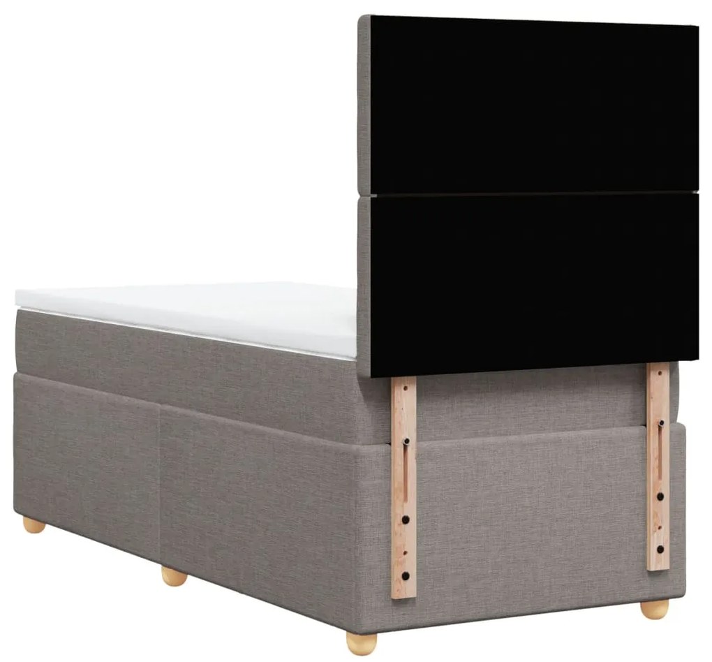 Cama com molas/colchão 90x190 cm tecido castanho-acinzentado