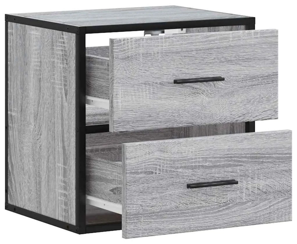 Mesa de cabeceira de parede 40x31x39,5 cm cinzento sonoma