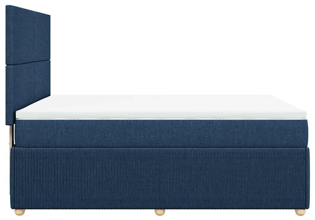 Cama com molas/colchão 140x190 cm tecido azul