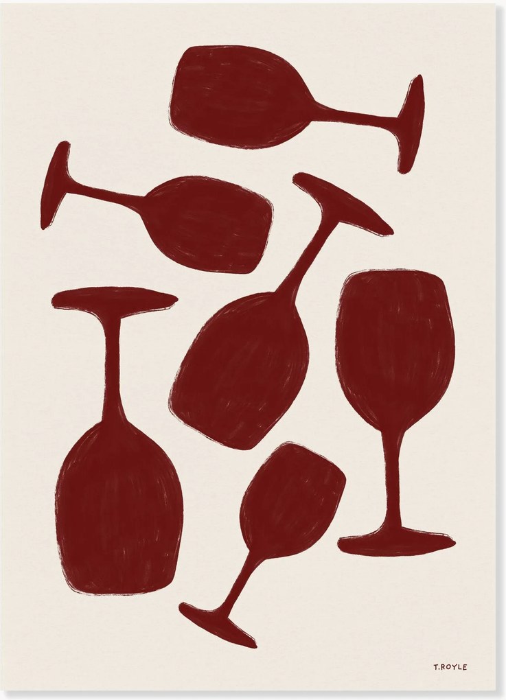 Póster Tara Royle - Abstract Wine Glasses