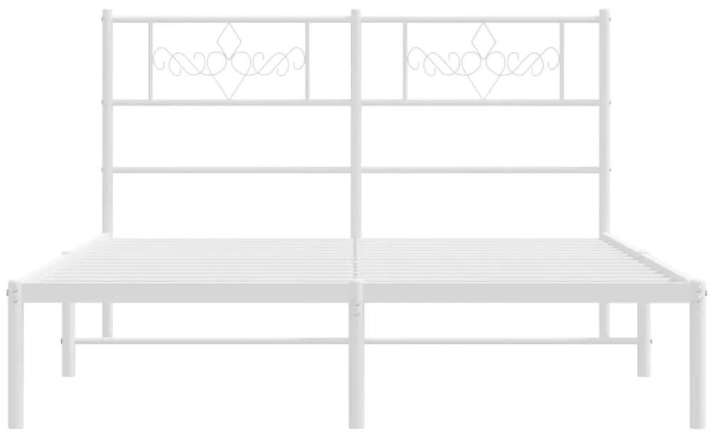 Estrutura de cama com cabeceira 120x200 cm metal branco