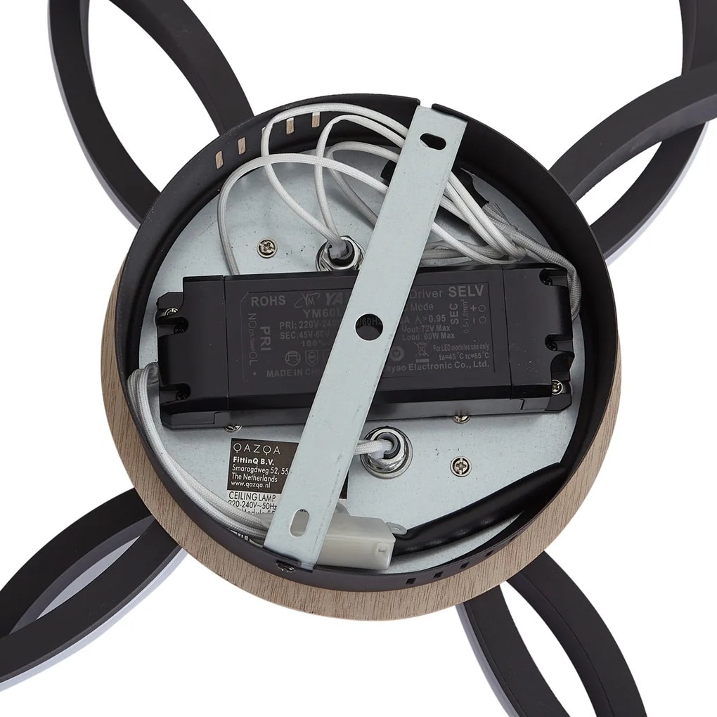 Plafon de madeira com LED regulável em 3 níveis e 4 luzes - Navara