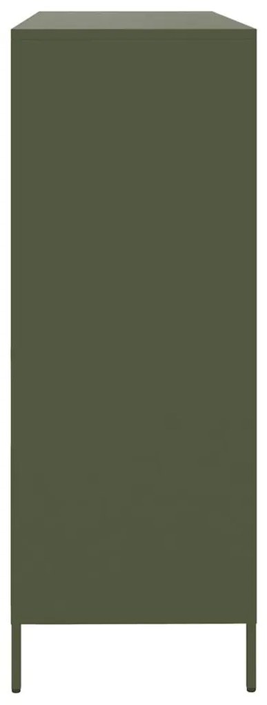 Aparador 135x39x103,5 cm aço laminado a frio verde-azeitona