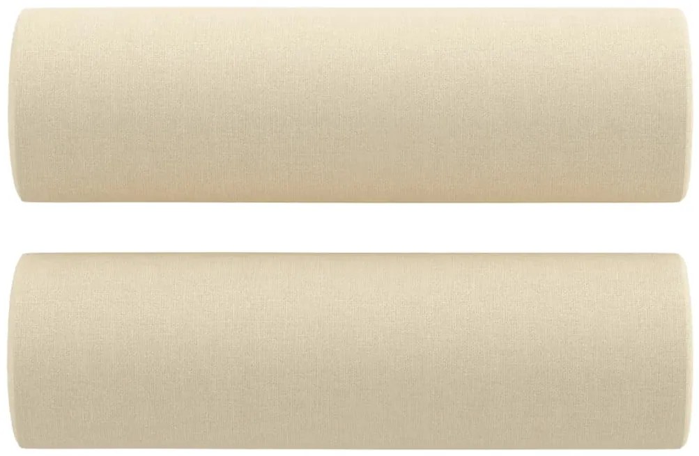3 pcs conjunto de sofás com almofadas tecido cor creme