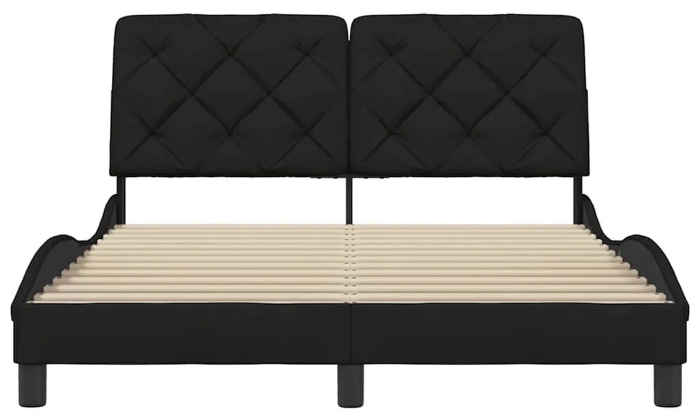 Estrutura de cama sem colchão 120x200 cm tecido preto