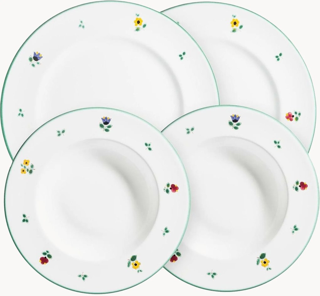Conjunto de jantar artesanal Streublumen, conjunto de 4