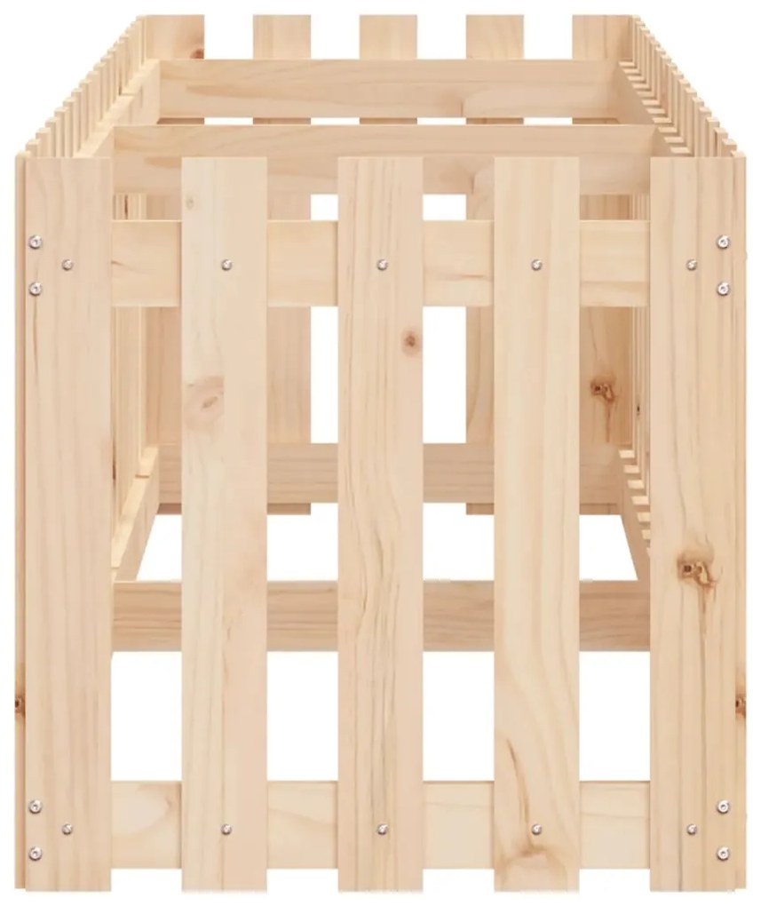 Canteiro elevado c/ design de cerca 200x50x50 cm pinho maciço