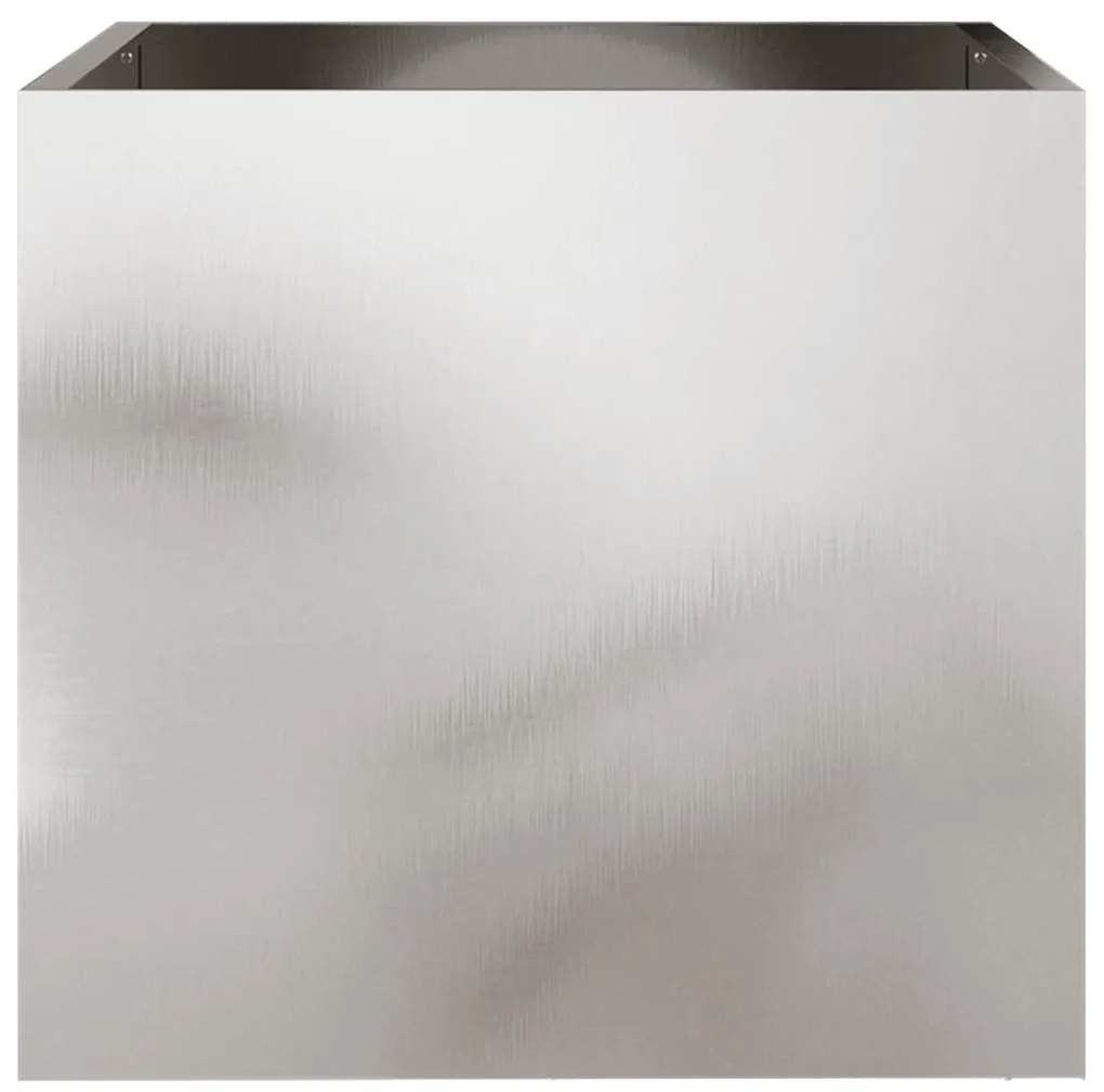 Vaso/floreira 42x40x39 cm aço inoxidável prateado